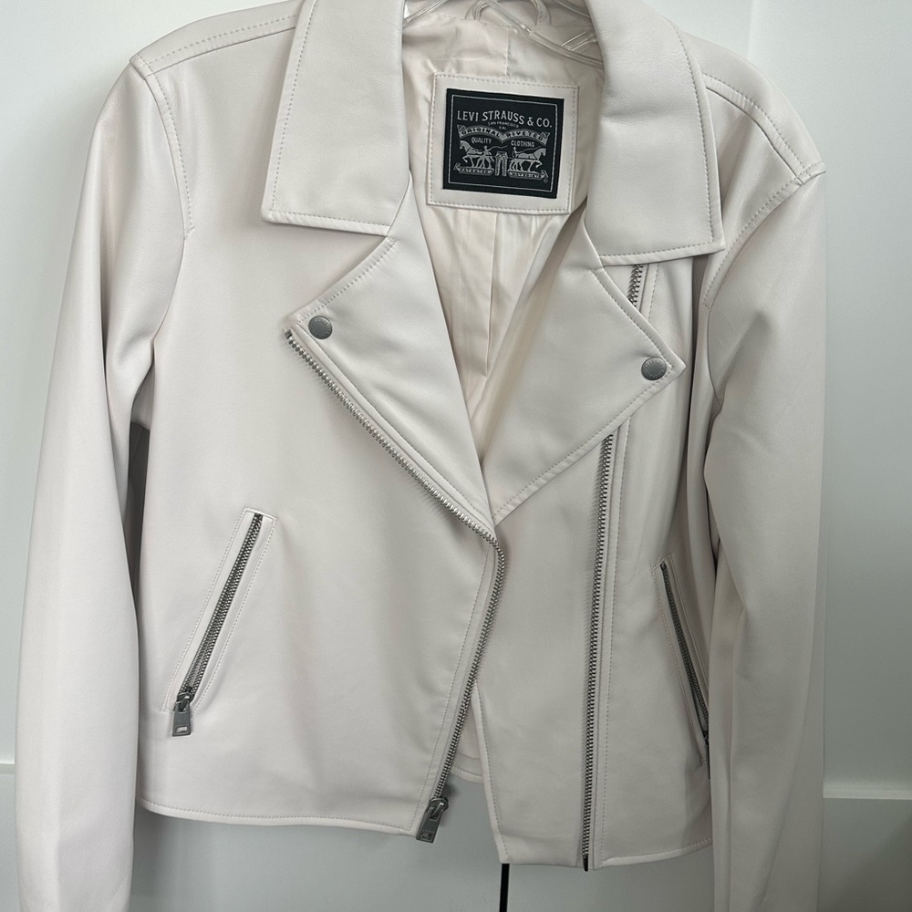 Levi's Cream Off-White Moto Jacket NEW